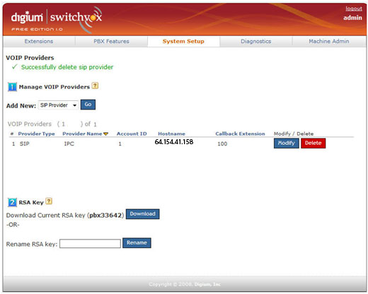 Switchvox VoIP Providers Page
